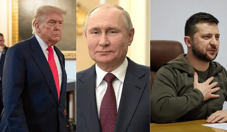 Trump, Putin y Zelenski