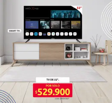 Tiendas ARA lanzó promociones de electrodomésticos: Televisores de alta calidad desde $529.000 Televisor Smart Tv en Tiendas ARA