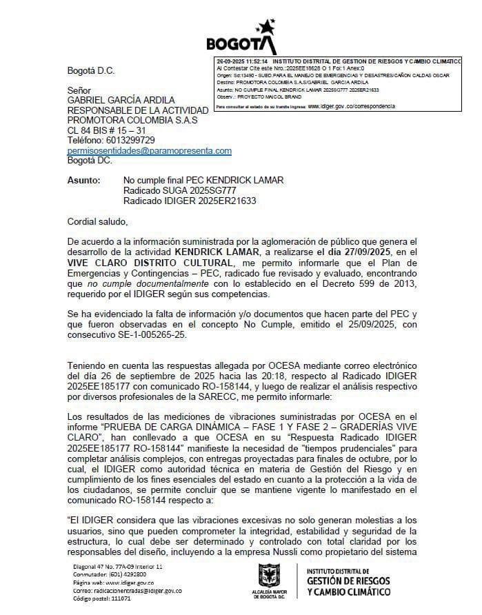 Informe sobre Vive Claro. Foto: tomada de redes sociales. 