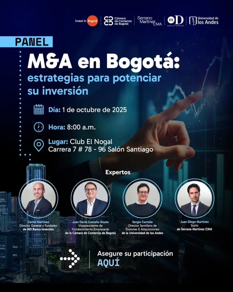 Bogotá debatirá sobre el impacto de las fusiones y adquisiciones en la atracción de inversión extranjera; detalles del evento M&A en Bogotá