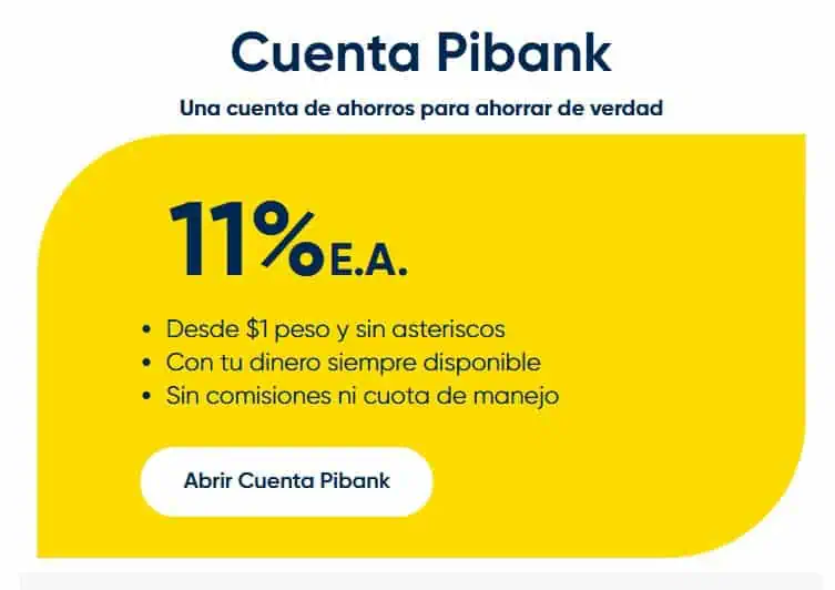 Cuenta Pibank baja su tasa, pero sigue entre las más rentables en Colombia: ¿en cuánto queda? Pibank