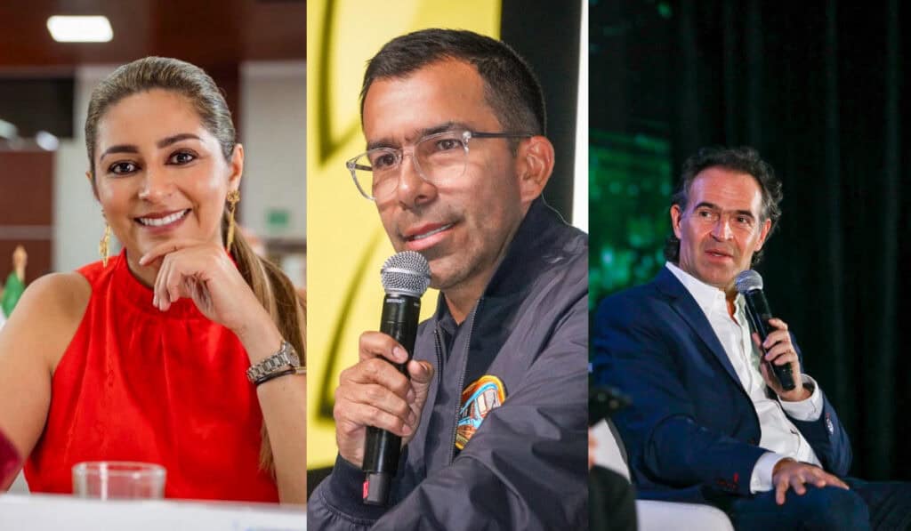 Adriana Magali Matiz, gobernadora del Tolima; Jorge Emilio Rey, gobernador de Cundinamarca; Federico Gutiérrez, alcalde de Medellín.