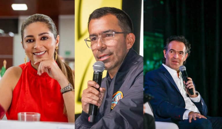 Adriana Magali Matiz, gobernadora del Tolima; Jorge Emilio Rey, gobernador de Cundinamarca; Federico Gutiérrez, alcalde de Medellín.