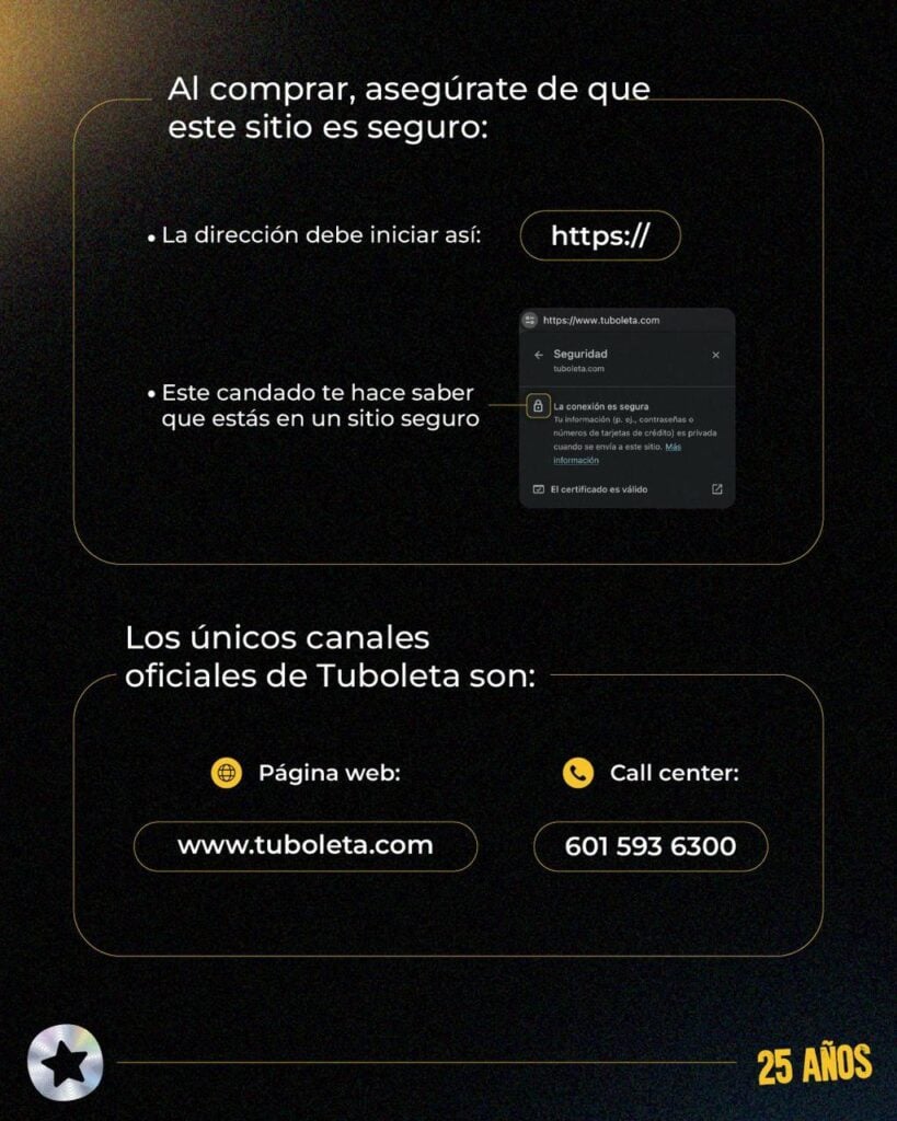 Recomendaciones Tuboleta. Foto: cortesía Tuboleta.