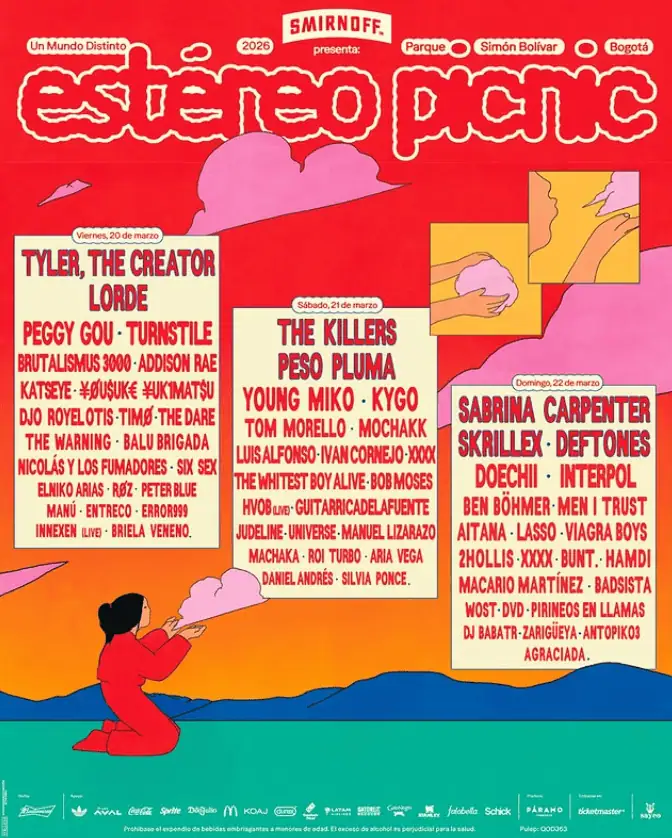 Así quedó el line up por días del Festival Estéreo Picnic 2026: Estos son los precios de las boletas Line up por días del FEP 2026. Foto: tomada de Instagram @festereopicnic.