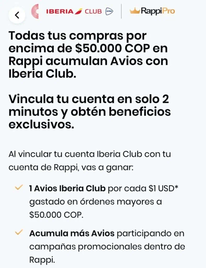 Desde Rappi ahora se puede acumular importante beneficio con Iberia: así puede hacerlo Iberia y Rappi se unieron para dar beneficios a sus miembros. Foto: cortesía.