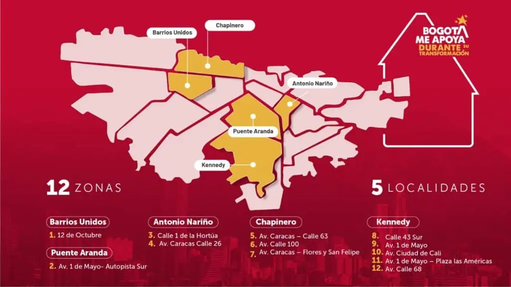 Comerciantes afectados por obras en Bogotá recibirán apoyo económico de la Alcaldía Localidades de Bogotá que podrán acogerse a la ayuda de la Alcaldía