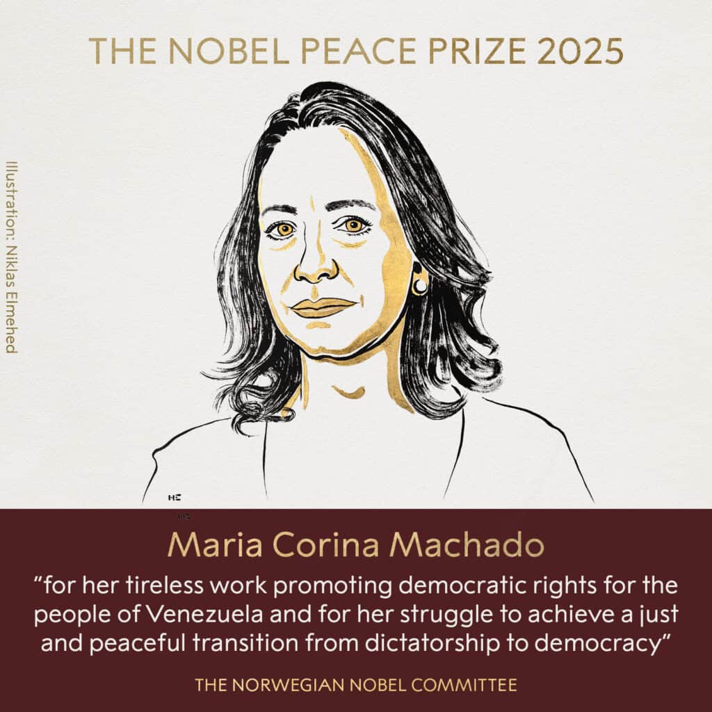 María Corina Machado, líder opositora al régimen de Nicolás Maduro, se impuso a Trump y ganó el Nobel de Paz María Corina Machado