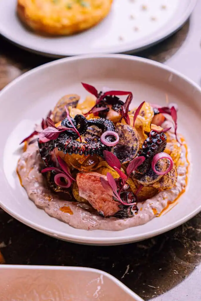El speakeasy al norte de Bogotá que ofrece cocina mediterránea y amplia oferta de vinos Pulpo de Cava Bombón. Foto: cortesía.