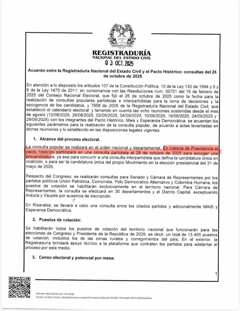 Iván Cepeda asegura que no hay impedimentos para participar en la consulta del Frente Amplio en marzo Regustraduría y Pacto Histórico