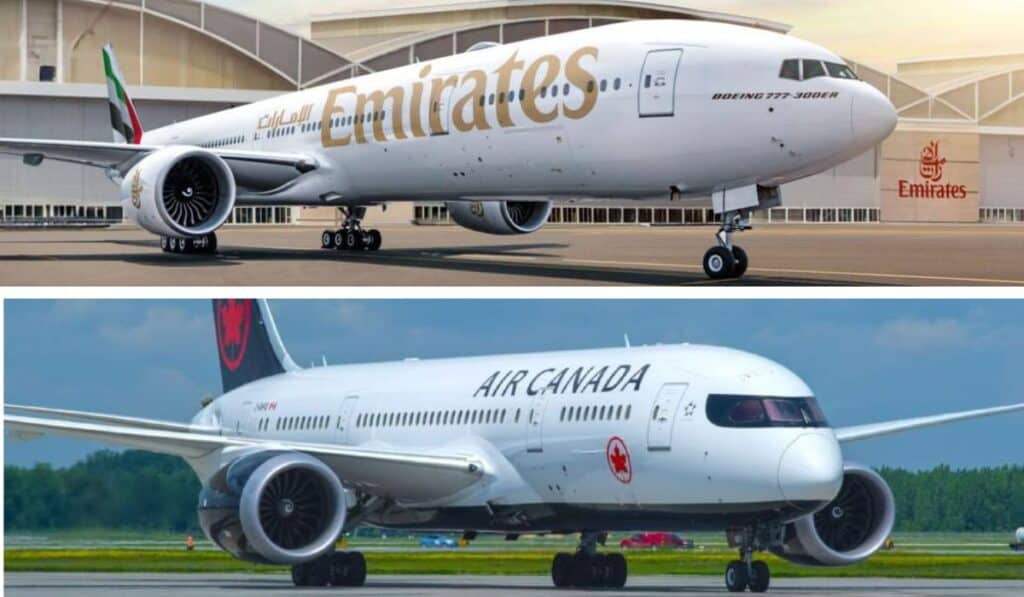 Emirates y Air Canada