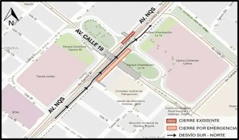 Hay cierre en importante tramo de la NQS en Bogotá por mantenimiento de puente vehicular Hay cierre en importante tramo de la NQS en Bogotá por mantenimiento de puente vehicular