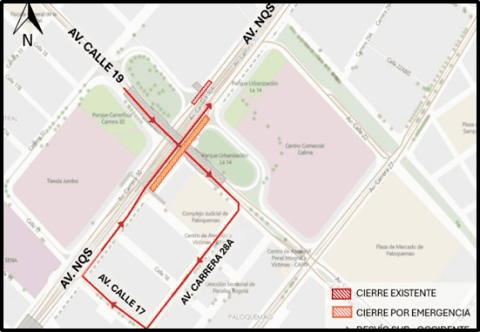 Hay cierre en importante tramo de la NQS en Bogotá por mantenimiento de puente vehicular Hay cierre en importante tramo de la NQS en Bogotá por mantenimiento de puente vehicular