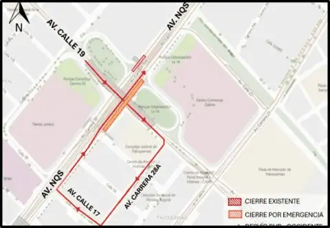 Hay cierre en importante tramo de la NQS en Bogotá por mantenimiento de puente vehicular Hay cierre en importante tramo de la NQS en Bogotá por mantenimiento de puente vehicular