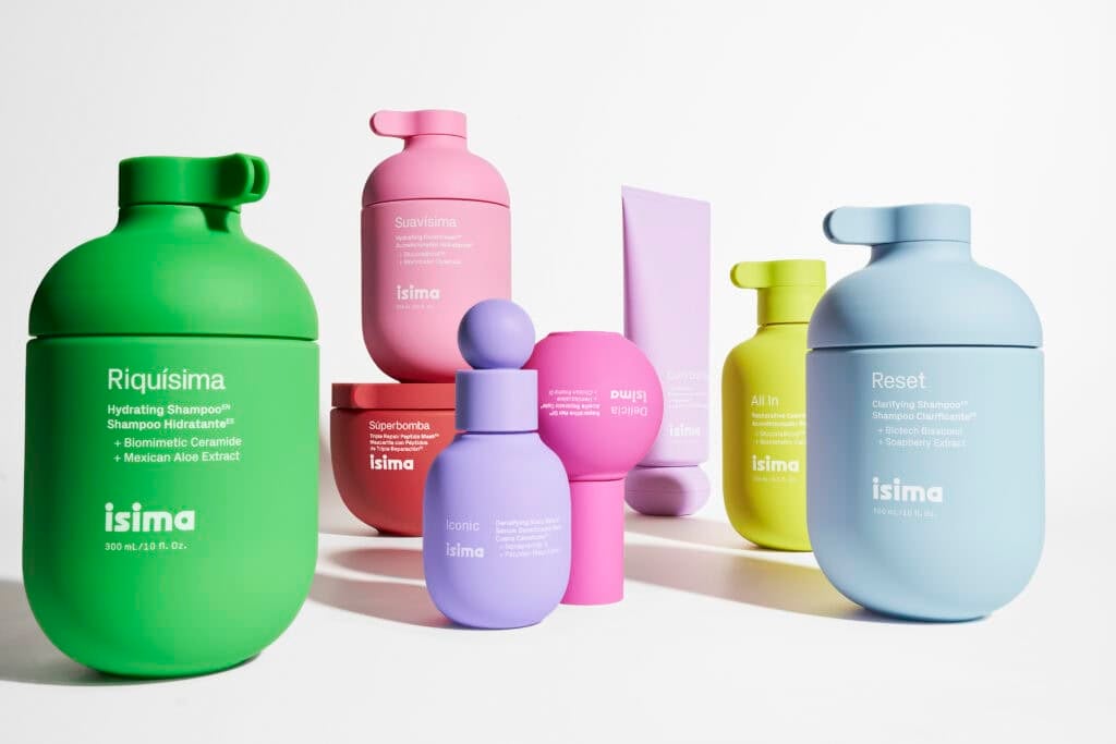 Productos de isima, la marca de cuidado capilar de Shakira. Foto: cortesía. 