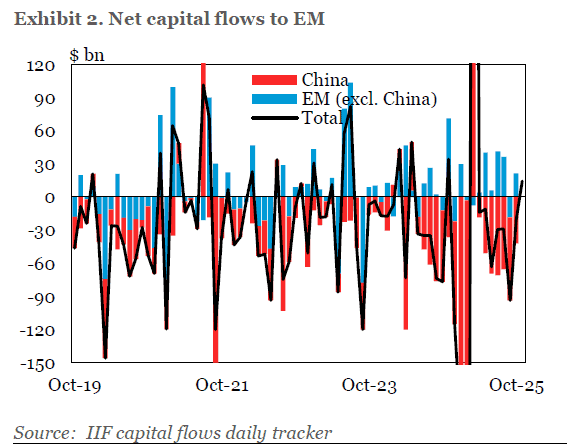 Fuerte salida de capitales en países emergentes en noviembre; se interrumpió la senda de recuperación salida de capitales