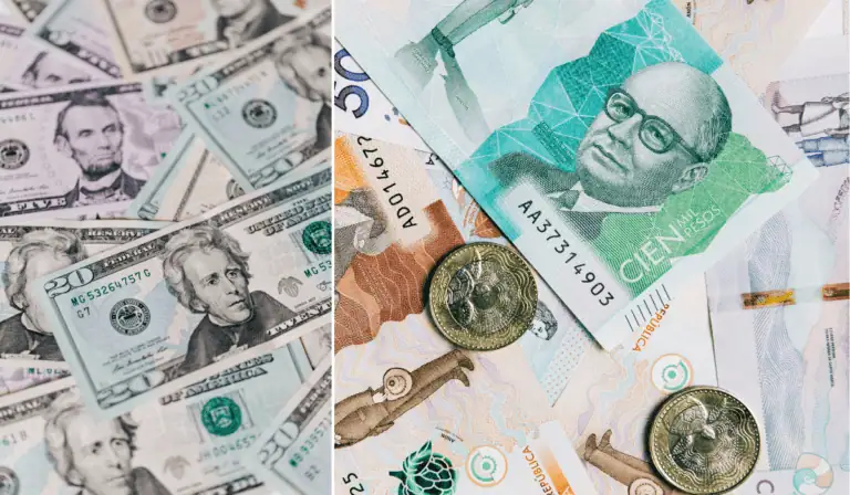 Peso colombiano y dólares