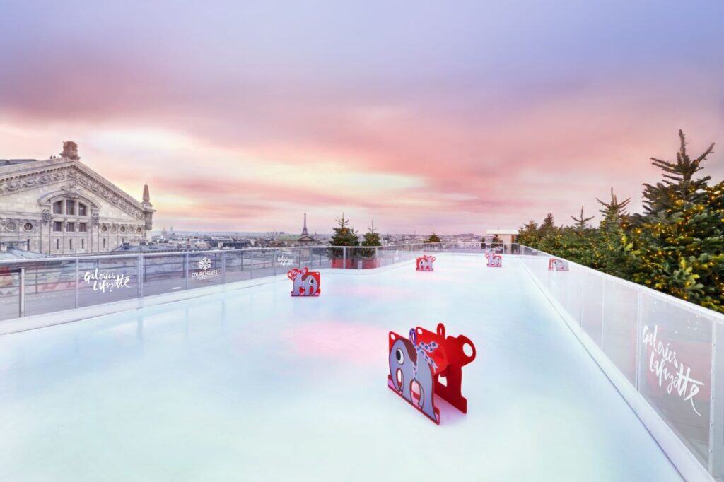 Los lugares imperdibles para pasar Navidad en París Pista de hielo Galerías Lafayette. Foto: cortesía Air France.