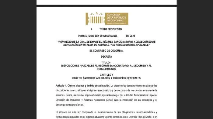 Radican en Congreso proyecto del régimen sancionatorio aduanero; empresarios no apoyan iniciativa de la DIAN régimen sancionatorio aduanero