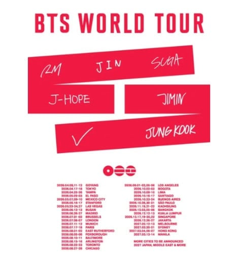 BTS llegará por primera vez a Colombia: confirma dos conciertos en Bogotá BTS anunció su nueva gira mundial, que incluirá por primera vez a Colombia dentro del recorrido internacional. Foto: @bts_bighit.