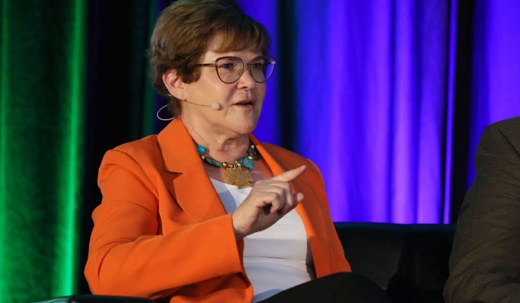 Primicia | Leche en polvo de EE. UU. entrará sin aranceles a Colombia tras cierre de investigación por subsidios Krysta Harden, presidenta y directora ejecutiva del USDEC. Foto_ LinkedIn de Krysta Harden