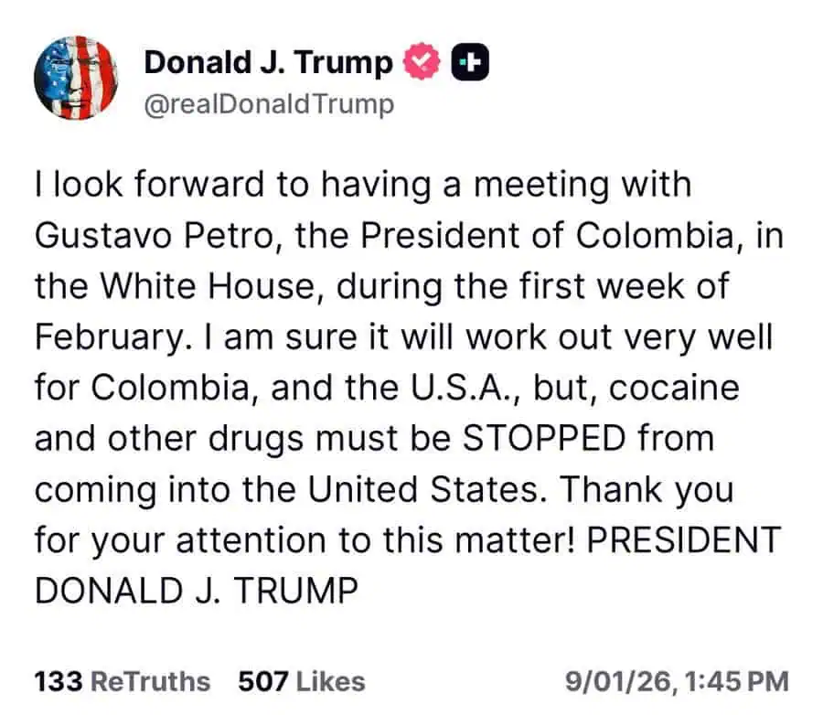 Ahora | Se confirma fecha para reunión Trump-Petro en Washington Ahora | Se confirma fecha para reunión Trump-Petro en Washington
