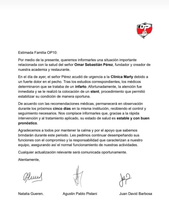 Exfutbolista Omar Pérez sufrió un infarto en Bogotá y permanece bajo observación médica Exfutbolista Omar Pérez sufrió un infarto en Bogotá