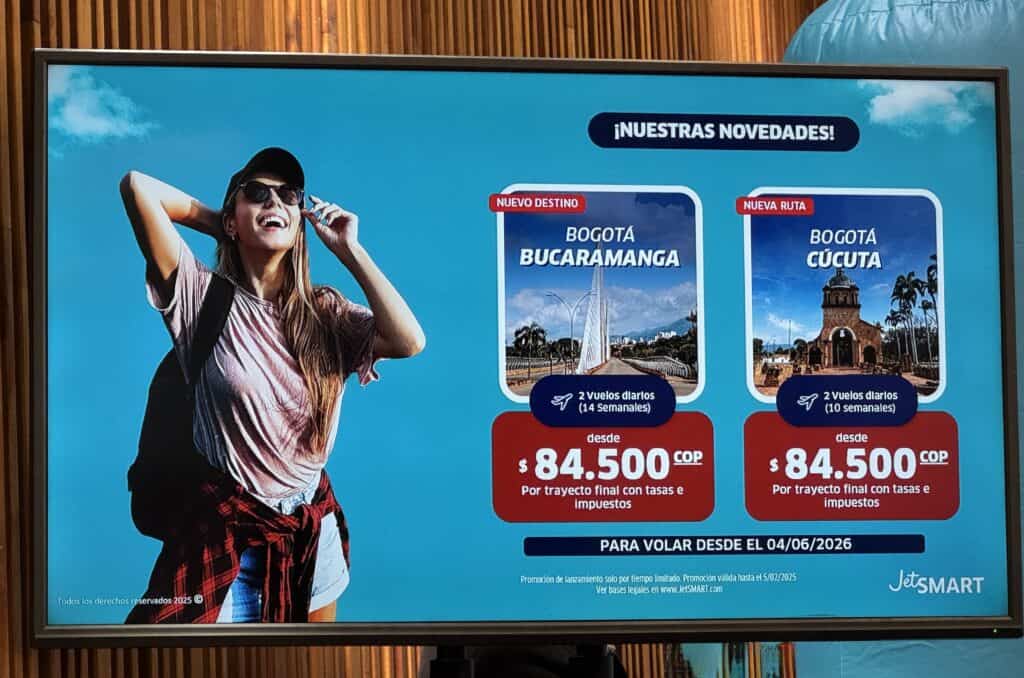 JetSmart anunció dos nuevas rutas desde Bogotá con precios desde los $85.000 Foto: Valora Analitik.