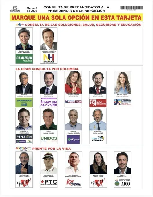 Consejo de Estado negó solicitud de suspender consultas para las elecciones presidenciales de 2026 tarjeton consultas 8 de marzo de 2026