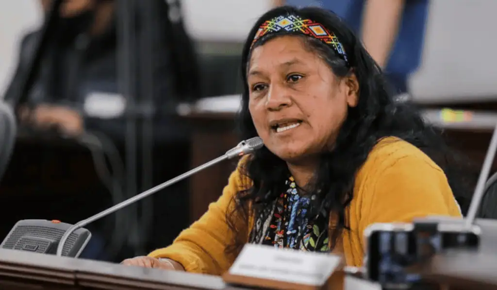 Aída Quilcué abre la puerta a ajustar Paz Total en eventual gobierno de Cepeda; propone mayor respaldo estatal al agro Aída Quilcué, candidata a la vicepresidencia por el Pacto Histórico. Imagen: Senado