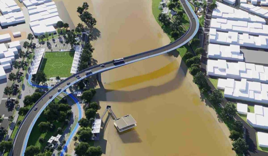 Megaobra de más de $100.000 millones en Montería arreglará la movilidad en el Caribe colombiano Así quedará el puente que se construirá sobre el río Sinú