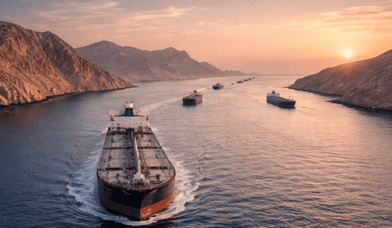 Estrecho de Ormuz: el punto clave que fue bloqueado por Irán y pondría en aprietos la venta de petróleo a China y al mundo Estrecho de Ormuz. Imagen: Generada con inteligencia artificial