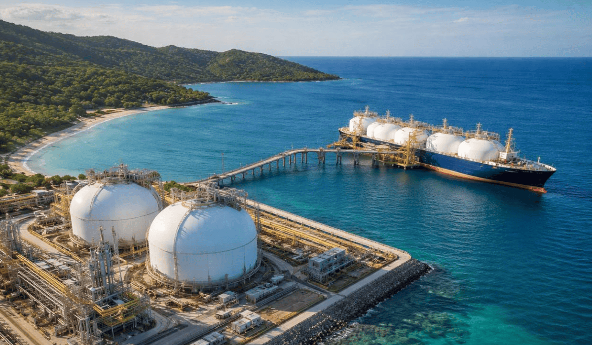 Punto de regasificación. Imagen: Generada con AI