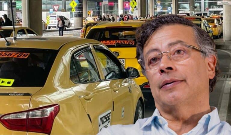 Gustavo Petro y taxistas taxis