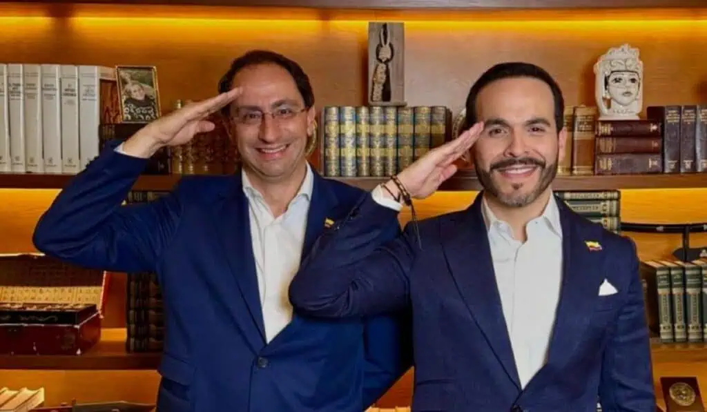 Así es el plan económico y fiscal de Abelardo de la Espriella: revivirá la industria petrolera y recortará el tamaño del Estado Abelardo de la Espriella (der) y José Manuel Restrepo (izq). Imagen: Campaña de Abelardo de la Espriella