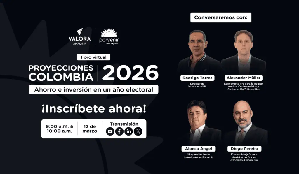 Expertos en el foro “Proyecciones Colombia 2026” debatirán el impacto del año electoral en el ahorro y la inversión Expertos en el foro “Proyecciones Colombia 2026” debatirán el impacto del año electoral en el ahorro y la inversión
