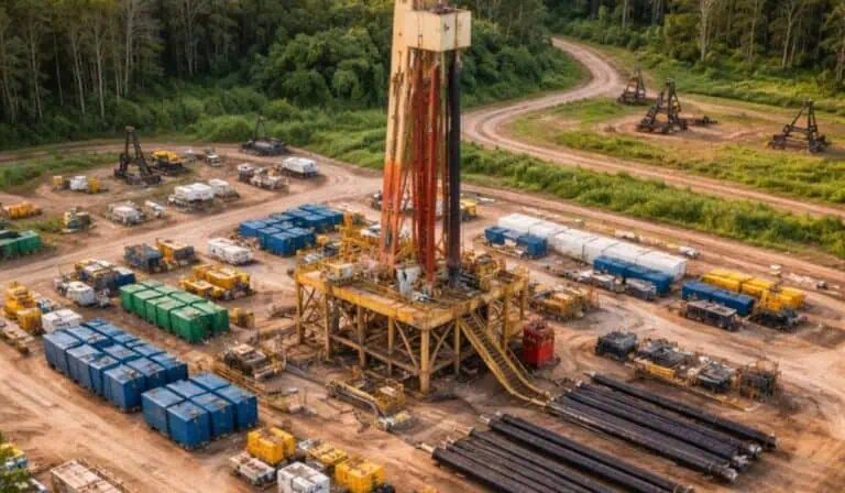 Taladros de petróleo y gas. Imagen: generada IA