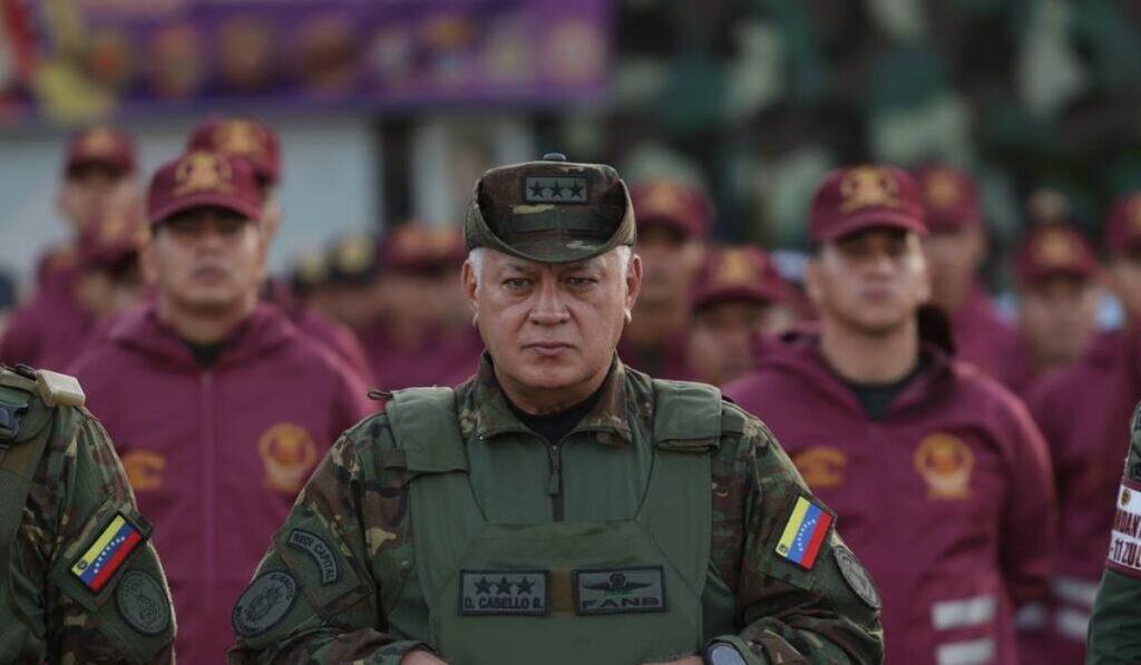 Cabello habló ante simpatizantes del chavismo en una jornada de movilizaciones en la capital venezolana. Foto: tomada de Facebook.