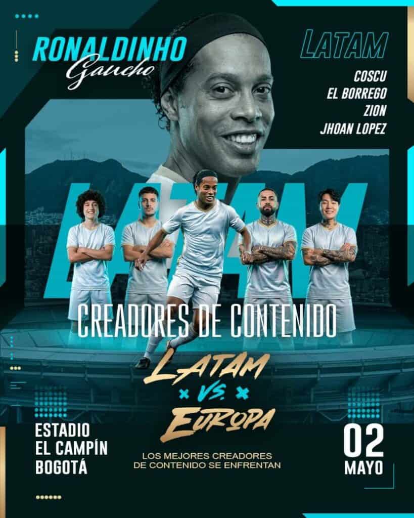 Ronaldinho llegará a Bogotá y moverá millones con el negocio del fútbol digital Ronaldinho llegará a Bogotá y moverá millones con el negocio del fútbol digital