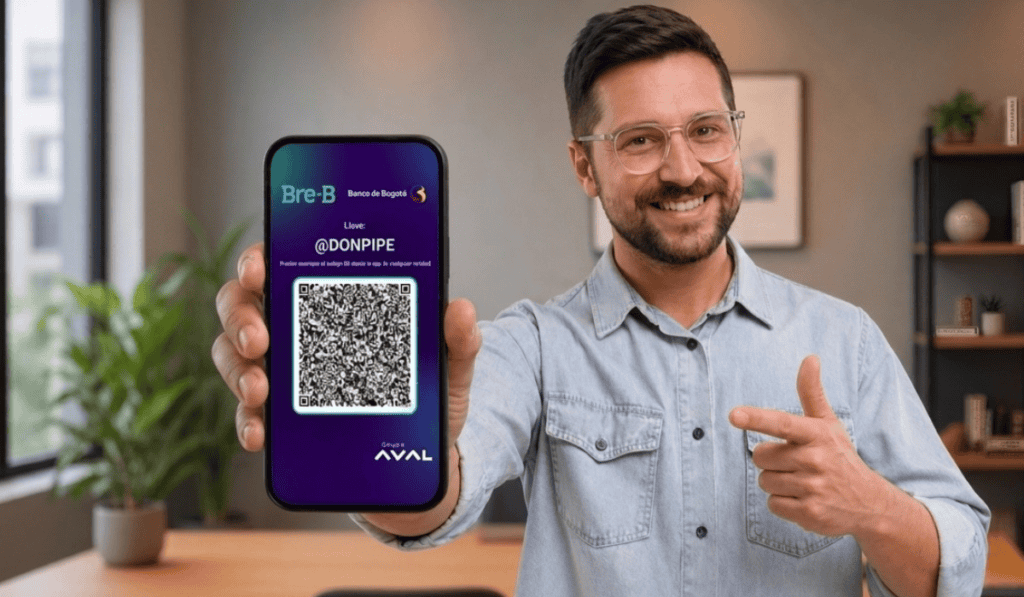Banco de Bogotá amplía opciones para recibir pagos digitales con códigos QR para todas las llaves Bre-B al instante Desde la app del Banco de Bogotá se crea el código QR personalizado con tu llave Bre-B