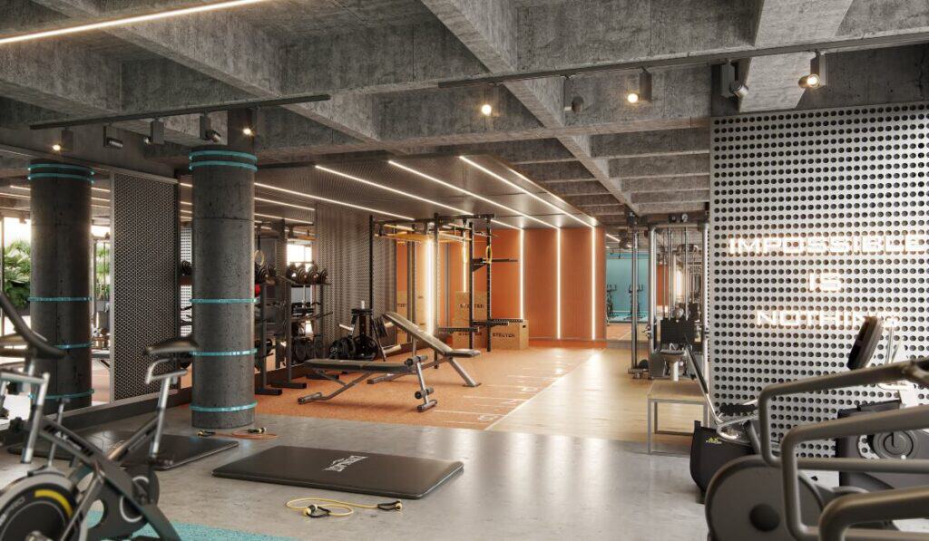 Aticca, el nuevo proyecto inmobiliario en Sabaneta que responde a la demanda de tiempo, flexibilidad y cercanía Gym Aticca. Foto: cortesía Trazos Urbanos