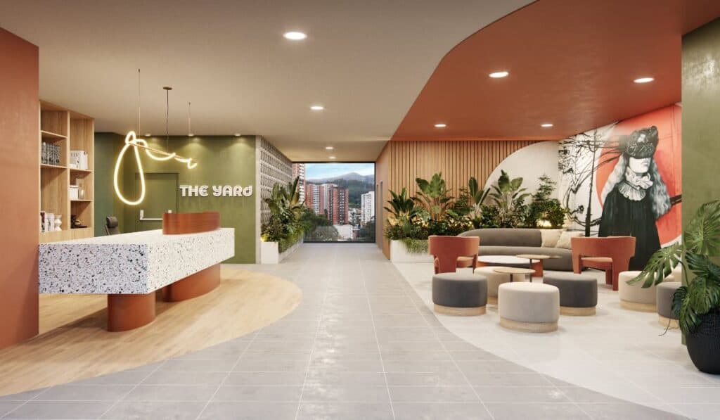 Aticca, el nuevo proyecto inmobiliario en Sabaneta que responde a la demanda de tiempo, flexibilidad y cercanía Lobby Aticca. Foto: cortesía Trazos Urbanos