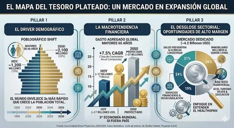 Opinión | Por qué la longevidad es el mayor activo financiero del siglo XXI Mapa del tesoro plateado. Foto: cortesía Oswaldo Restrepo