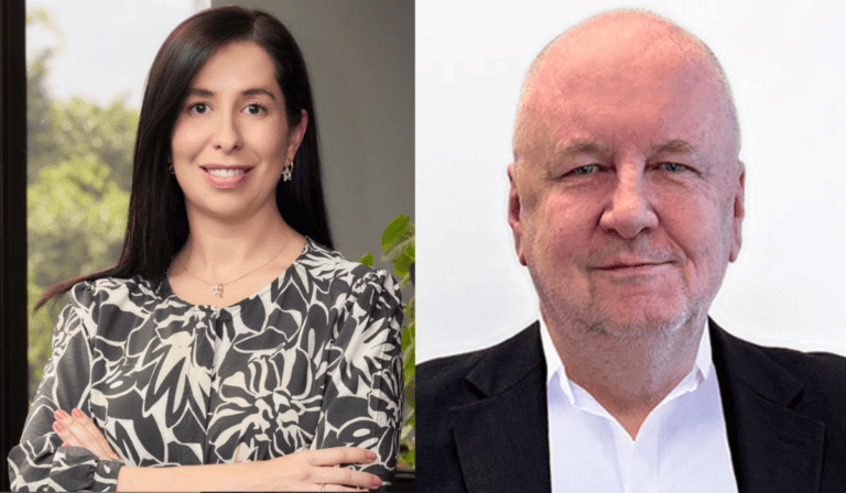 Natalia Correa es la nueva vicepresidente financiera de Mineros; Michael Doyle asume como asesor técnico principal Natalia Correa, vicepresidente financiera de Mineros y Michael Doyle, asesor técnico principal. Imagen: LinkedIn/Canagold