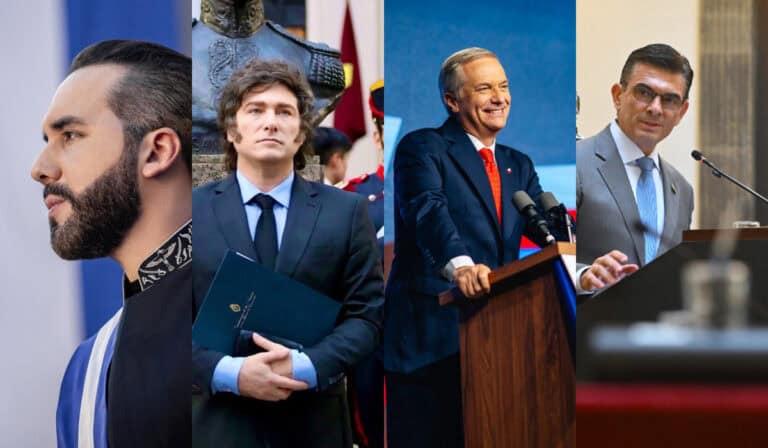 Nayib Bukele (El Salvador), Javier Milei (Argentina), Antonio Kast (Chile) y Rodrigo Paz (Bolívia)