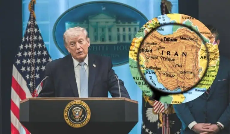 Donald Trump, presidente de Estados Unidos. Imagen: White House en Flickr y Canva.