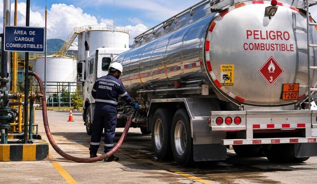 Gremio denunció que MinMinas estaría prohibiendo compartir vehículos de transporte para comercializadores industriales Mercado de combustibles. Imagen: Generada por AI