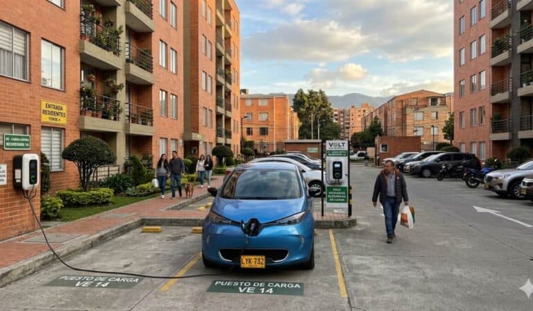 Conjuntos residenciales en Colombia tienen un lío muy grande con puntos de carga para carros eléctricos Conjuntos residenciales en Colombia y puntos de carga para carros