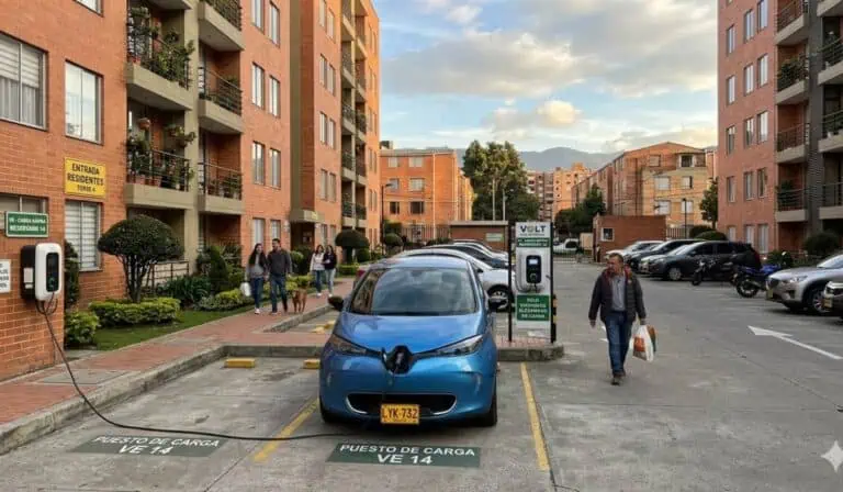 Conjuntos residenciales en Colombia y puntos de carga para carros