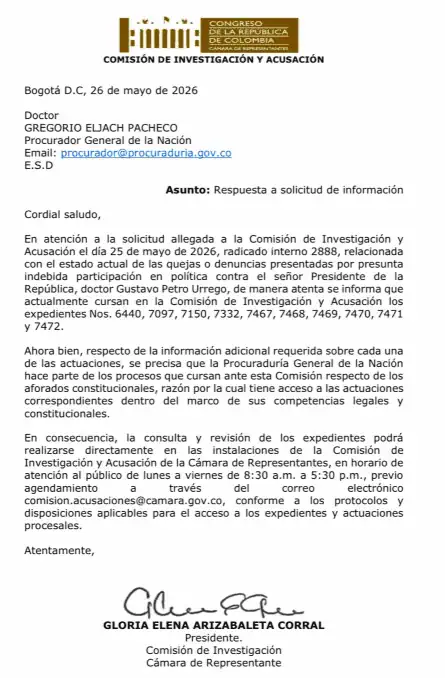 Petro tiene 10 procesos en contra por participación en política, confirma la Comisión de Acusaciones Investigaciones de Petro